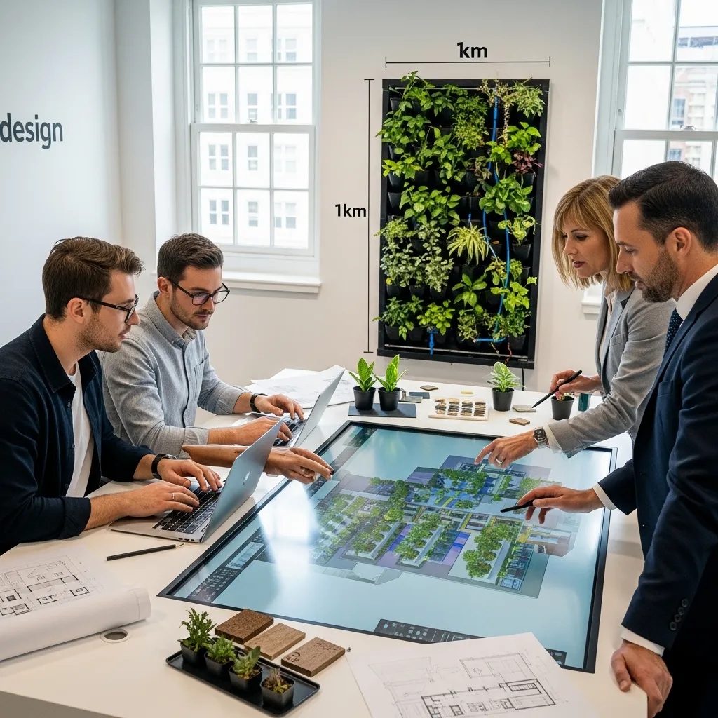 Design team collaborating with clients