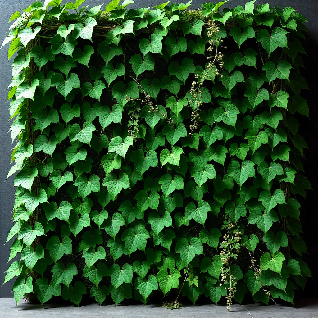 Well-maintained vertical garden with healthy plants